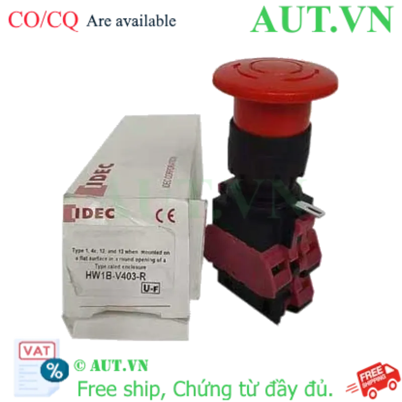 Ảnh của Công tắc dừng khẩn cấp  ( có khối tiếp điểm tháo rời) IDEC HW1B-V403R 