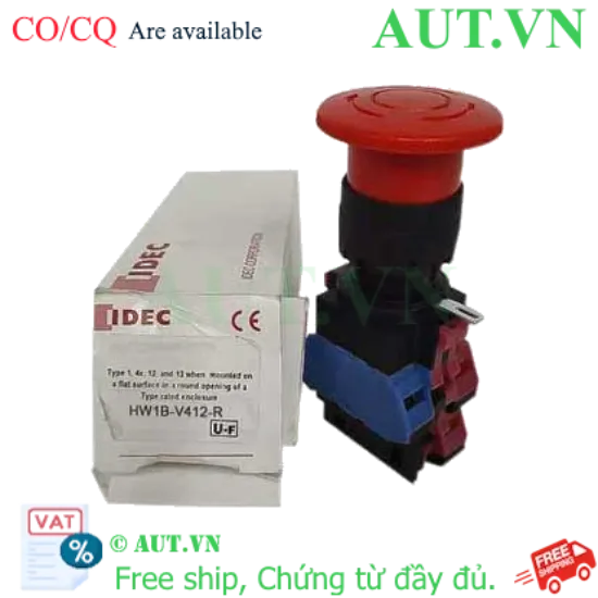 Ảnh của Công tắc dừng khẩn cấp  ( có khối tiếp điểm tháo rời) IDEC HW1B-V412R 