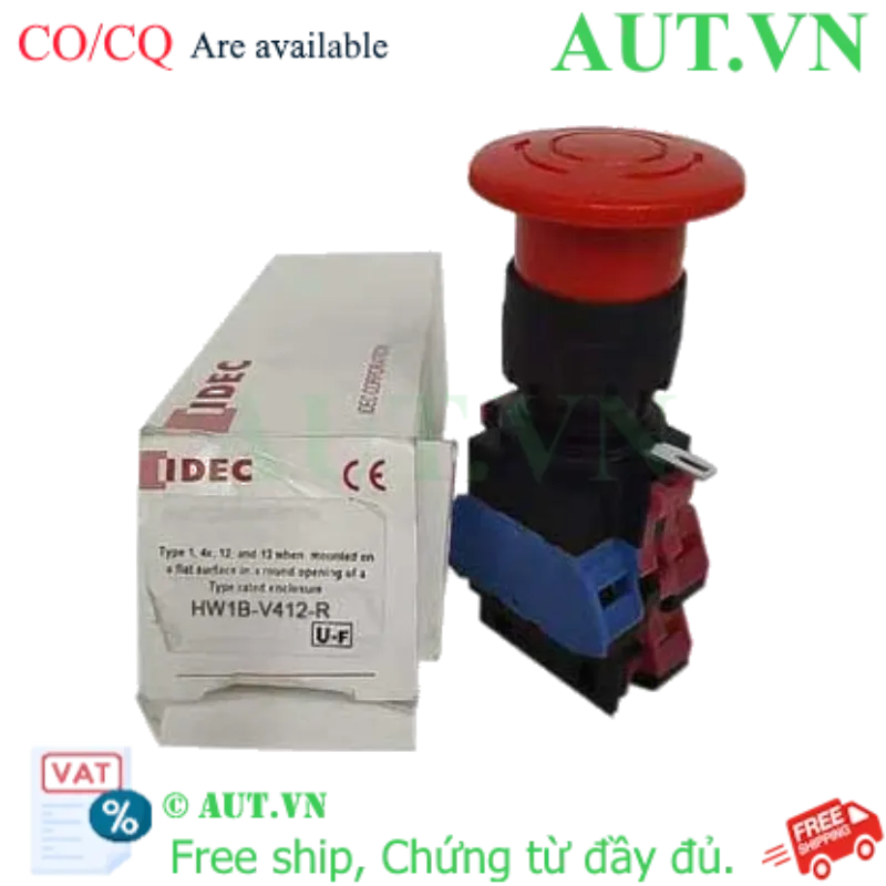 Ảnh của Công tắc dừng khẩn cấp  ( có khối tiếp điểm tháo rời) IDEC HW1B-V412R 
