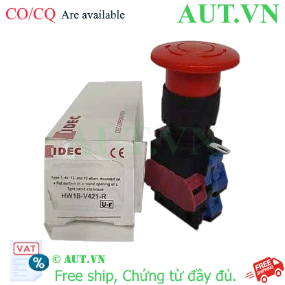 Ảnh của Công tắc dừng khẩn cấp  ( có khối tiếp điểm tháo rời) IDEC HW1B-V421R 