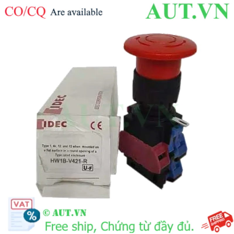 Ảnh của Công tắc dừng khẩn cấp  ( có khối tiếp điểm tháo rời) IDEC HW1B-V421R 