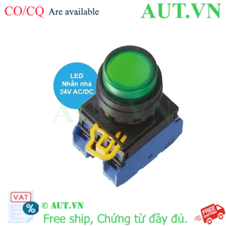Ảnh của Công tắc LED nhấn nhả YW1L-M2E20Q4G IDEC, xanh, mới