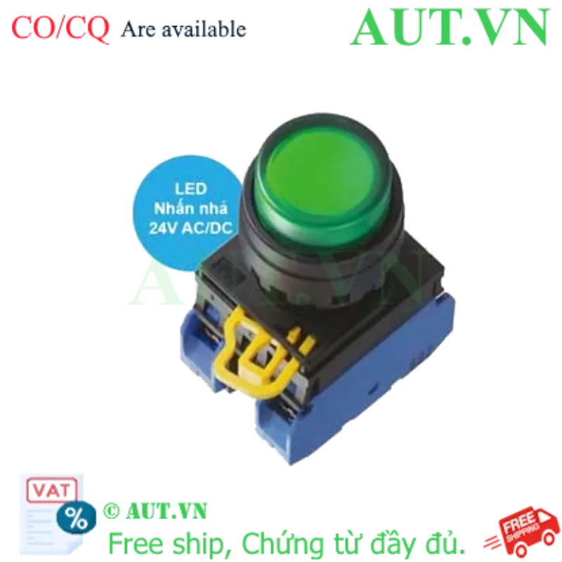 Ảnh của Công tắc LED nhấn nhả YW1L-M2E20Q4G IDEC, xanh, mới