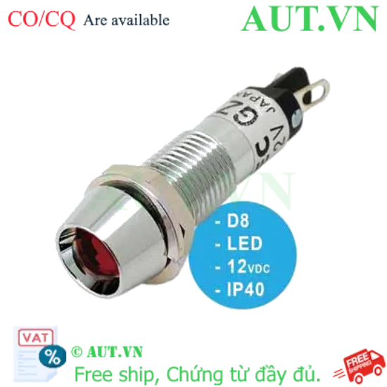 Ảnh của Đèn báo 12VDC UP8-1289R IDEC, D8, đèn LED, đỏ, đẹp