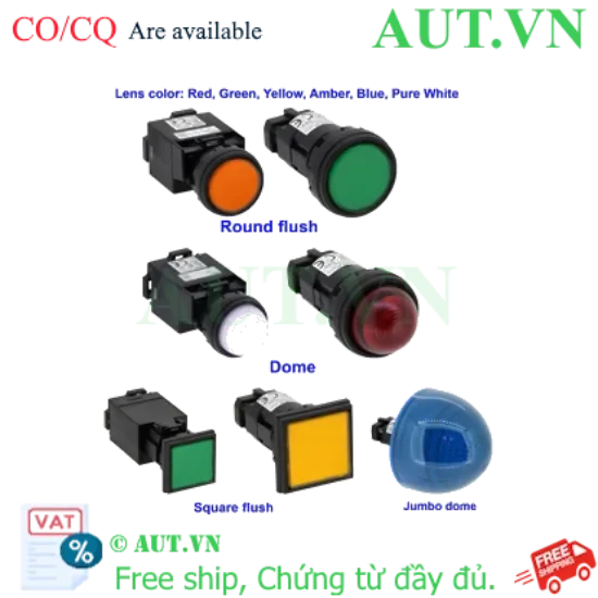 Ảnh của Đèn Báo LED IDEC HW1P-1M2G (Xanh Lá, D22, 220VAC) - Chính Hãng AUT.VN