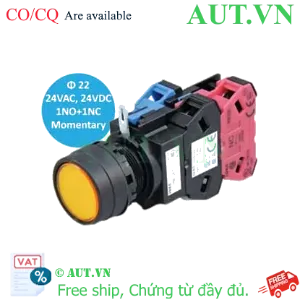 Ảnh của HW1L-M111Q4Y - Nút nhấn nhả có đèn Idec màu vàng, 24V