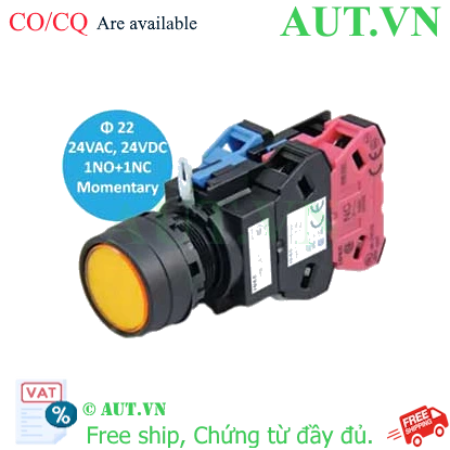 Ảnh của HW1L-M111Q4Y - Nút nhấn nhả có đèn Idec màu vàng, 24V