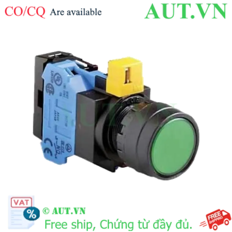 Ảnh của HW1L-M1F10QD-G-24V nút nhấn nhả IDEC, D22, 1NO, xanh