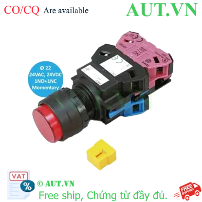 Ảnh của HW1L-M211Q4R nút nhấn nhả có đèn IDEC, 24VAC/DC, D22