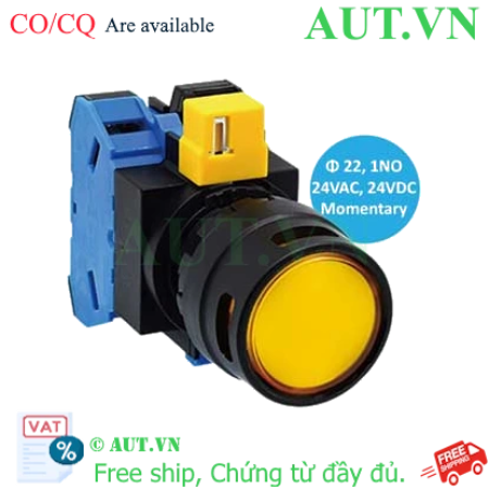 Ảnh của HW1L-MF210Q4Y nút nhấn công tắc LED IDEC, 24VAC/DC