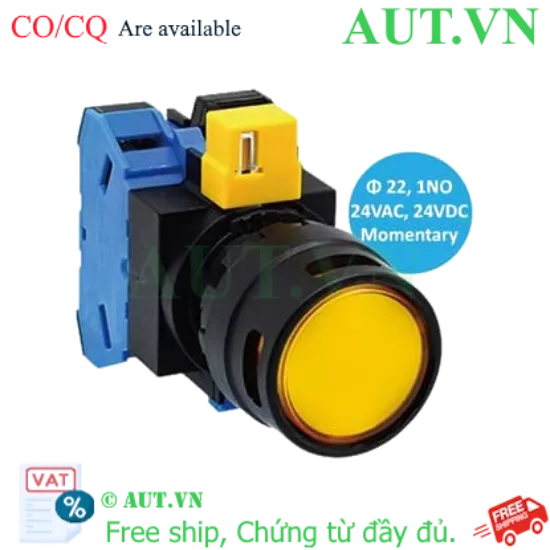 Ảnh của HW1L-MF210Q4Y nút nhấn công tắc LED IDEC, 24VAC/DC