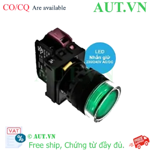 Ảnh của Nút ấn giữ YW1L-AF2E01QM3G IDEC, 240VAC, D22, xanh lá