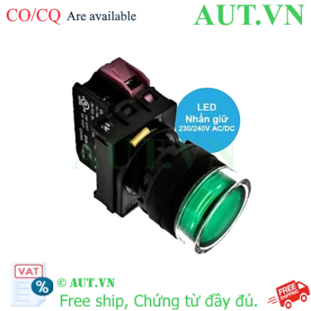 Ảnh của Nút ấn giữ YW1L-AF2E01QM3G IDEC, 240VAC, D22, xanh lá