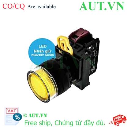 Ảnh của Nút ấn giữ YW1L-AF2E01QM3Y IDEC, 230VAC, 240VAC, D22