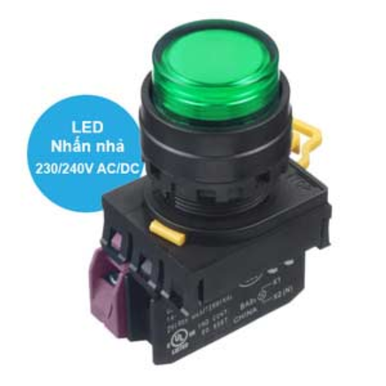 Ảnh của Nút nhấn có đèn phi 22 YW1L-M2E01QM3G IDEC nhấn nhả, 1NC