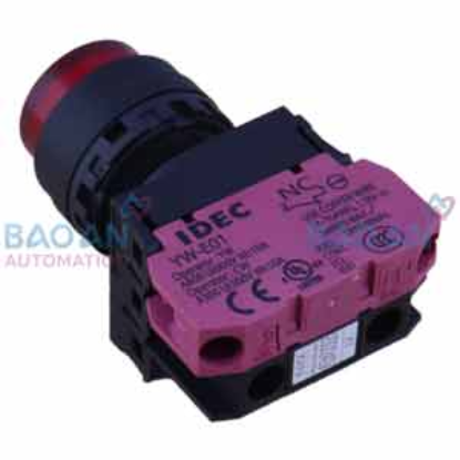 Ảnh của YW1L-M2E01QM3R | Nút nhấn nhả có đèn IDEC màu đỏ D22
