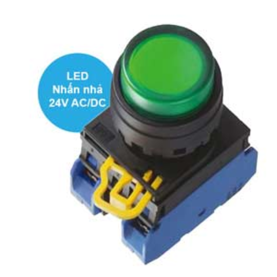 Ảnh của Công tắc LED nhấn nhả YW1L-M2E20Q4G IDEC, xanh, mới