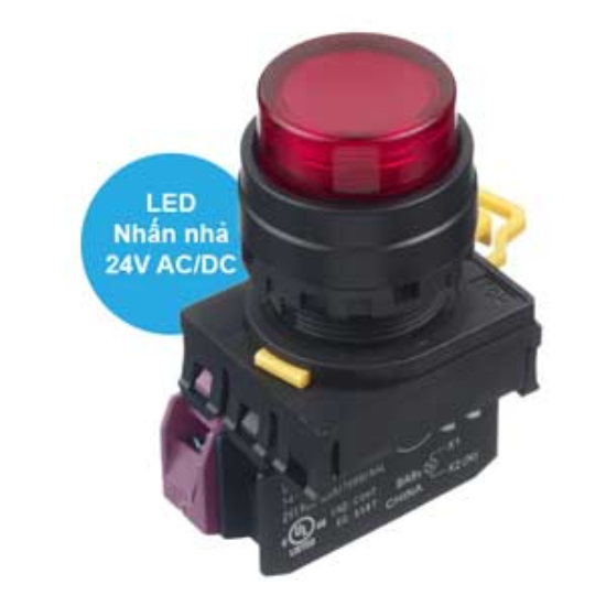 Ảnh của Nút nhấn có đèn Idec YW1L-M2E01Q4R nhấn nhả, D22mm, 1NC