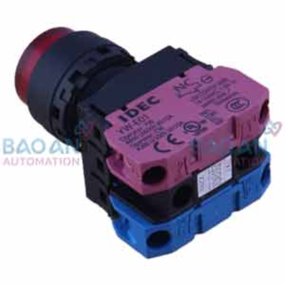 Ảnh của Nút nhấn có đèn YW1L-A2E11QM3R IDEC D22, 1NO+1NC, nhấn giữ