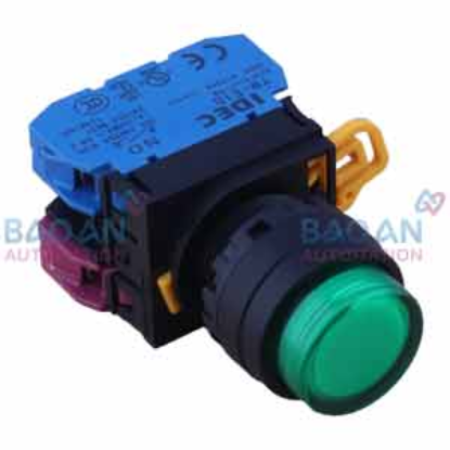 Ảnh của Nút nhấn có đèn YW1L-A2E11QM3G IDEC D22, 1NO+1NC, nhấn giữ