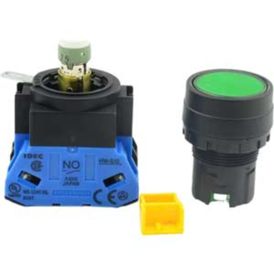 Ảnh của HW1L-M110Q4G nút nhấn IDEC xanh lá, 22mm, 1NO, nhấn nhả