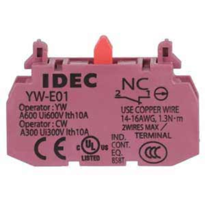 Ảnh của Tiếp điểm phụ IDEC YW-E01, SPST (1NC), đỏ, có sẵn