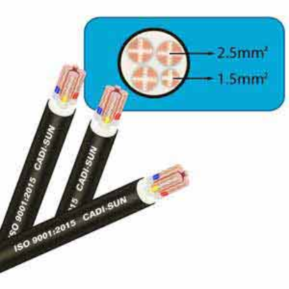 Ảnh của Dây cáp điện (Cu/XLPE/PVC) CADISUN CXV 3x2.5+1x1.5 .