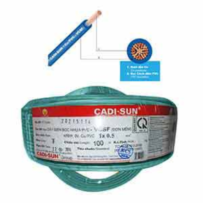 Ảnh của Dây điện đơn mềm ruột đồng CADISUN VCSF 1x0.5-G 