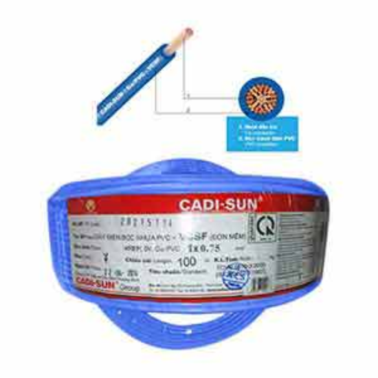 Ảnh của Dây điện đơn mềm ruột đồng CADISUN VCSF 1x0.75-BL 
