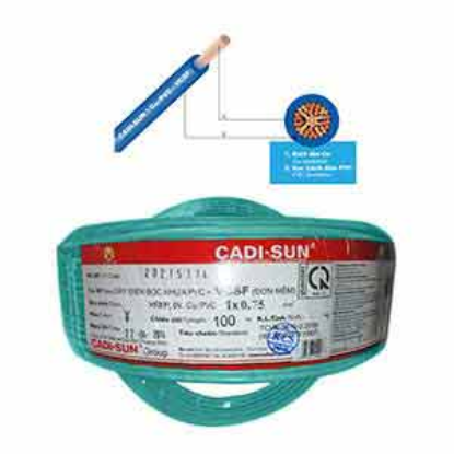 Ảnh của Dây điện đơn mềm ruột đồng CADISUN VCSF 1x0.75-G 