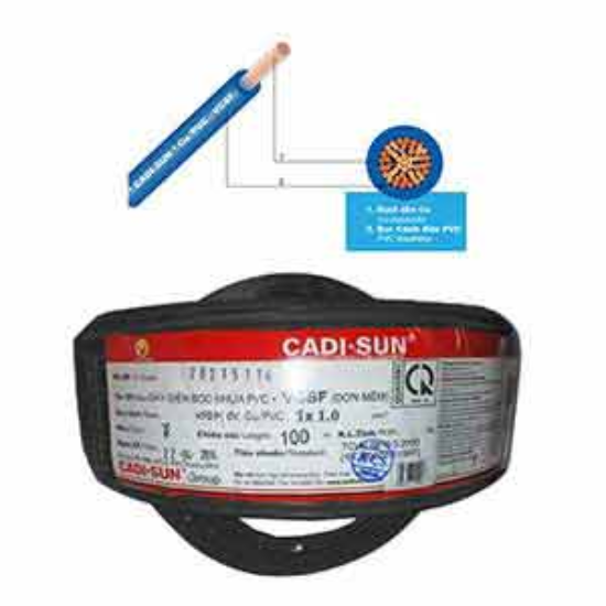 Ảnh của Dây điện đơn mềm ruột đồng CADISUN VCSF 1x1.0-B 