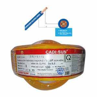 Ảnh của Dây điện đơn mềm ruột đồng CADISUN VCSF 1x0.5-Y 