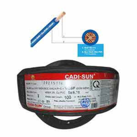 Ảnh của Dây điện đơn mềm ruột đồng CADISUN VCSF 1x0.75-B 