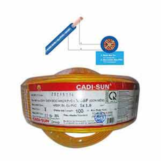 Ảnh của Dây điện đơn mềm ruột đồng CADISUN VCSF 1x1.0-Y 