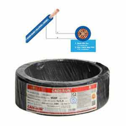 Ảnh của Dây điện đơn mềm ruột đồng CADISUN VCSF 1x1.5-B 