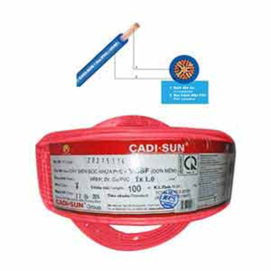 Ảnh của Dây điện đơn mềm ruột đồng CADISUN VCSF 1x1.0-R 