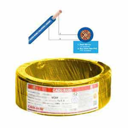 Ảnh của Dây điện đơn mềm ruột đồng CADISUN VCSF 1x1.5-Y 