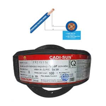 Ảnh của Dây điện đơn mềm ruột đồng CADISUN VCSF 1x10.0-B 