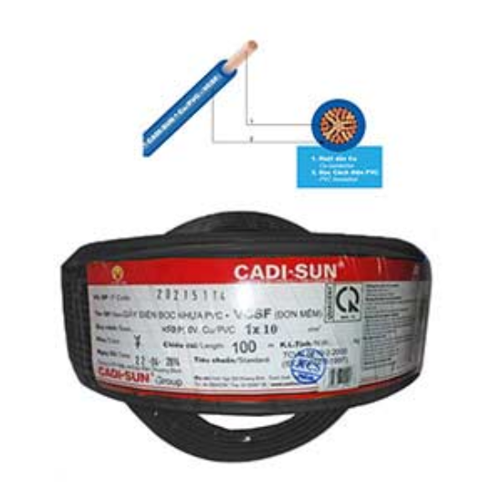 Ảnh của Dây điện đơn mềm ruột đồng CADISUN VCSF 1x10.0-B 