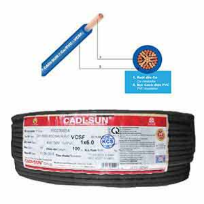 Ảnh của Dây điện đơn mềm ruột đồng CADISUN VCSF 1x6.0-B 
