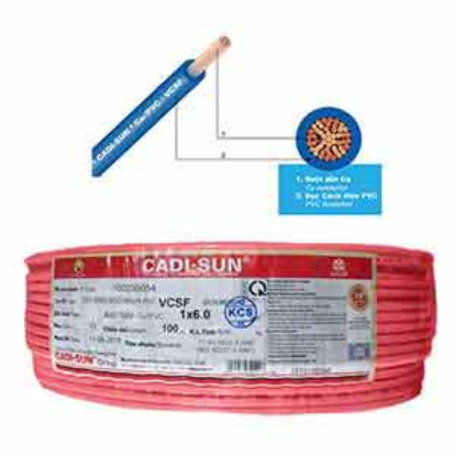 Ảnh của Dây điện đơn mềm ruột đồng CADISUN VCSF 1x6.0-R 