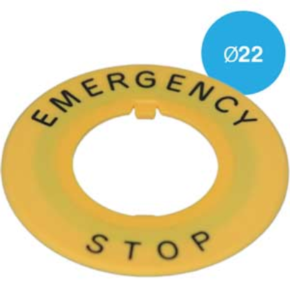 Ảnh của Tem mác nút dừng khẩn cấp phi 22 IDEC HWAV-27-Y 
