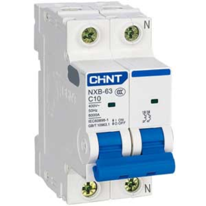 Ảnh của Áp tô mát cài cỡ nhỏ CHINT NXB-63 2P C10 6kA 