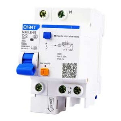 Ảnh của Cầu dao chống rò RCBO CHINT NXBLE-63 1P+N C40 30mA 6kA 