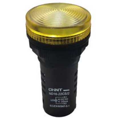 Ảnh của Đèn báo CHINT ND16-22CS/2 24V YEL phi 22, 24VAC, 24VDC