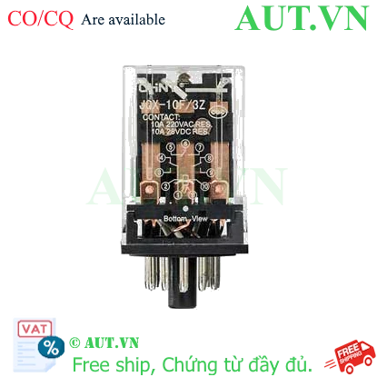 Ảnh của Rơ le trung gian CHINT JQX-10F/2Z 12VAC 8 chân tròn 10A