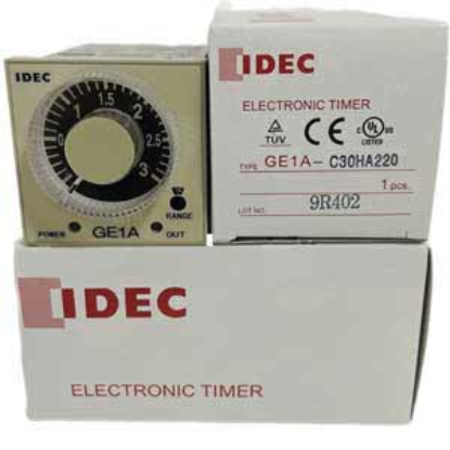 Ảnh của ON delay timer GE1A-C30HA220 IDEC DPDT 0.3sec - 30 hours
