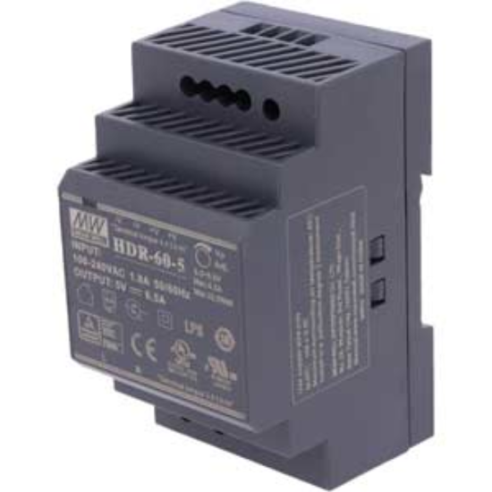 Ảnh của Bộ nguồn 60W siêu mỏng dạng bậc lắp thanh ray MEAN WELL HDR-60-5 