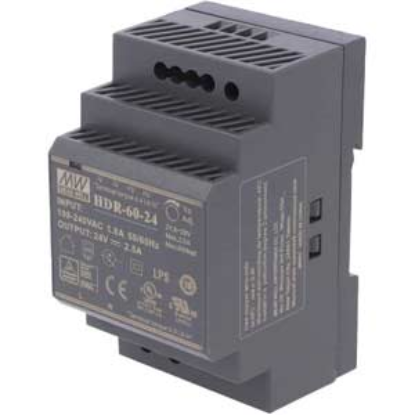 Ảnh của Bộ nguồn 60W siêu mỏng dạng bậc lắp thanh ray MEAN WELL HDR-60-24 