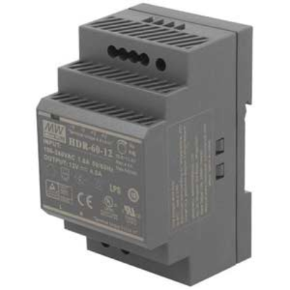 Ảnh của Bộ nguồn 60W siêu mỏng dạng bậc lắp thanh ray MEAN WELL HDR-60-12 
